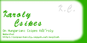 karoly csipes business card